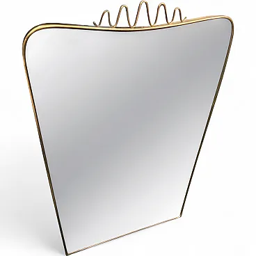 Gio Ponti Mid-Century Modern solid brass wall mirror, 1950s
