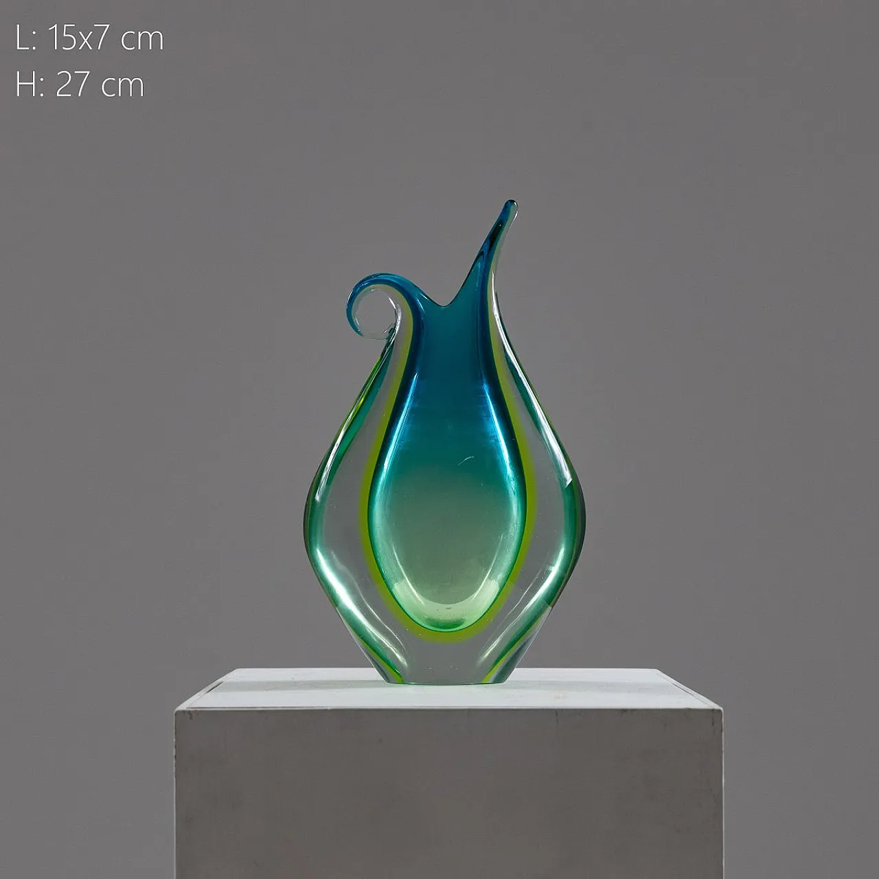 Large submerged glass vase, 1960s 3