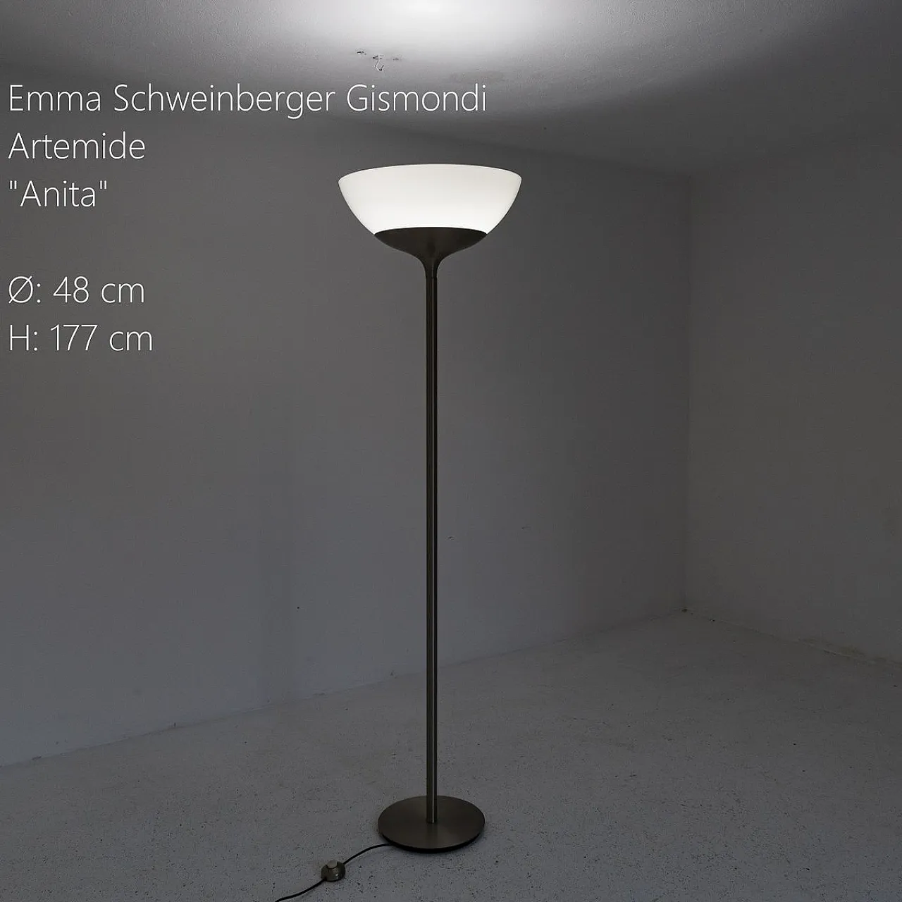 Aminta floor lamp for Artemide, Milan, 1960s 9