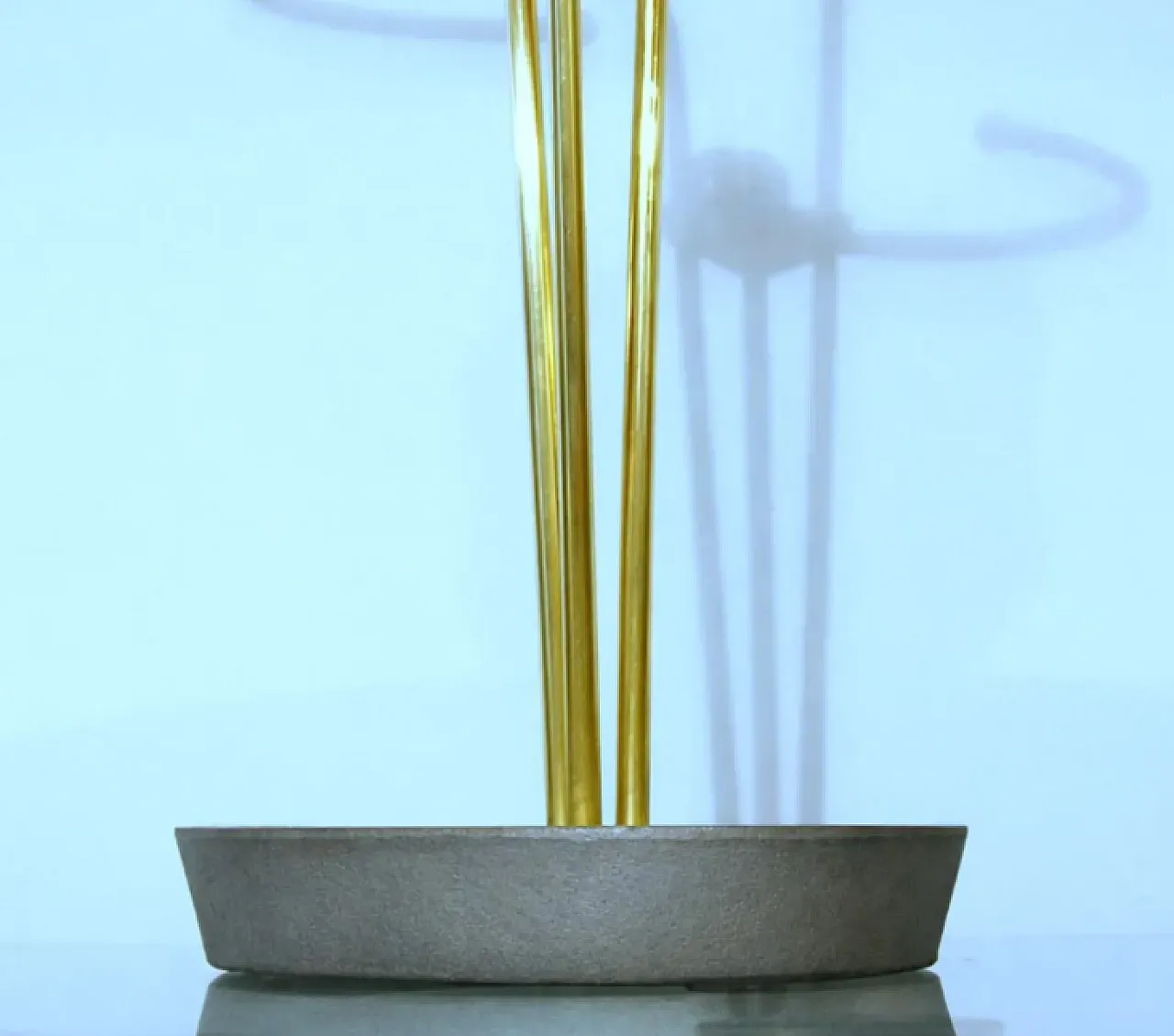 Umbrella stand in metal and brass, 1950s 6