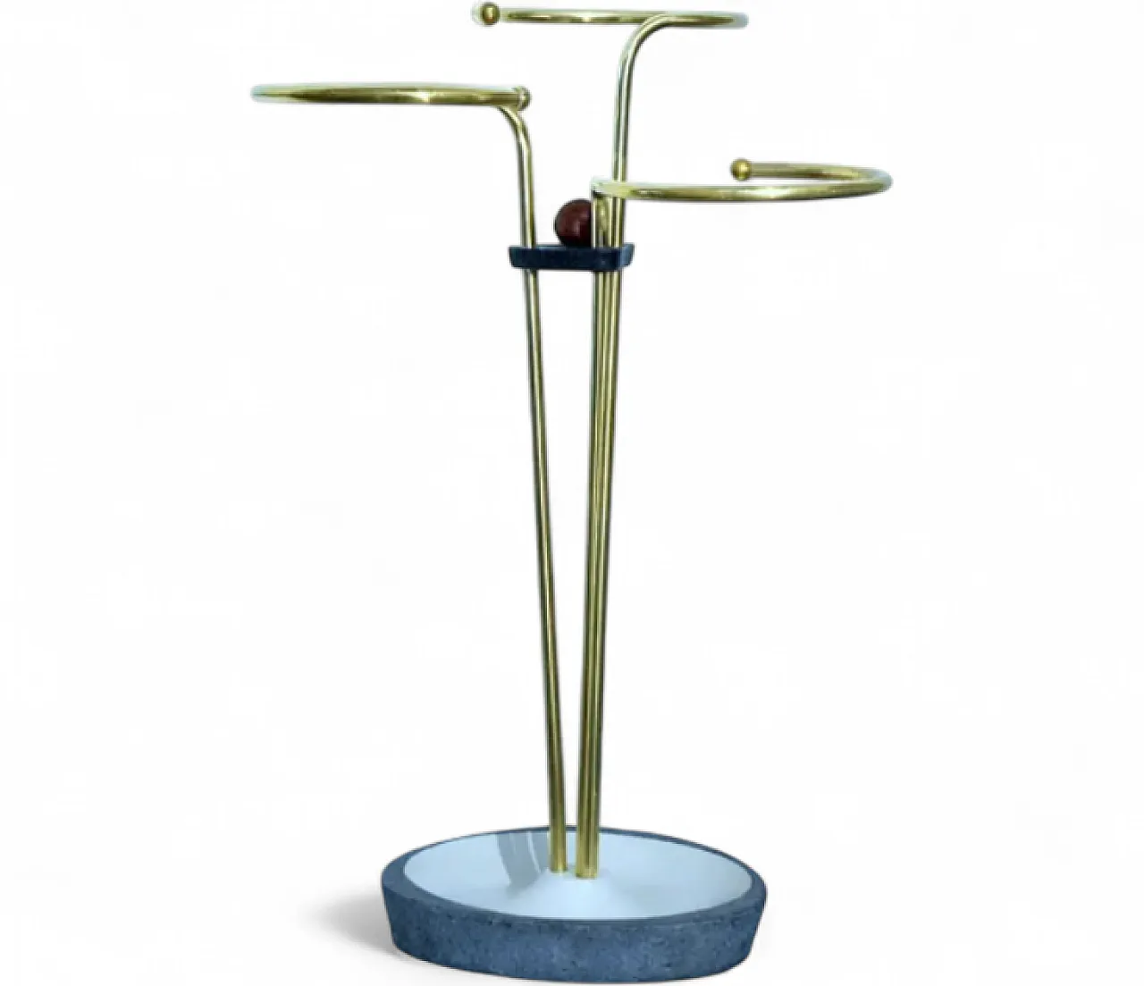Umbrella stand in metal and brass, 1950s 8