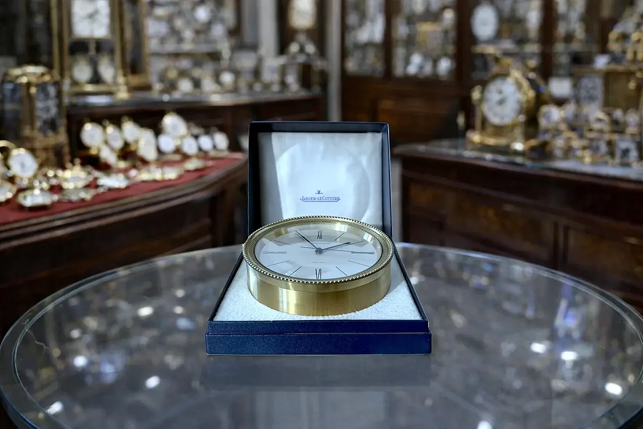 Jaeger LeCoultre table clock, Portescap REF. 5004, 1950s 1