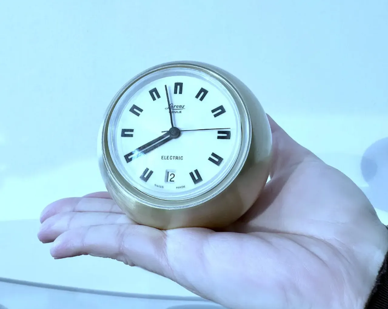 Table clock LORENZ, Mod. BOULE, 1950s 6