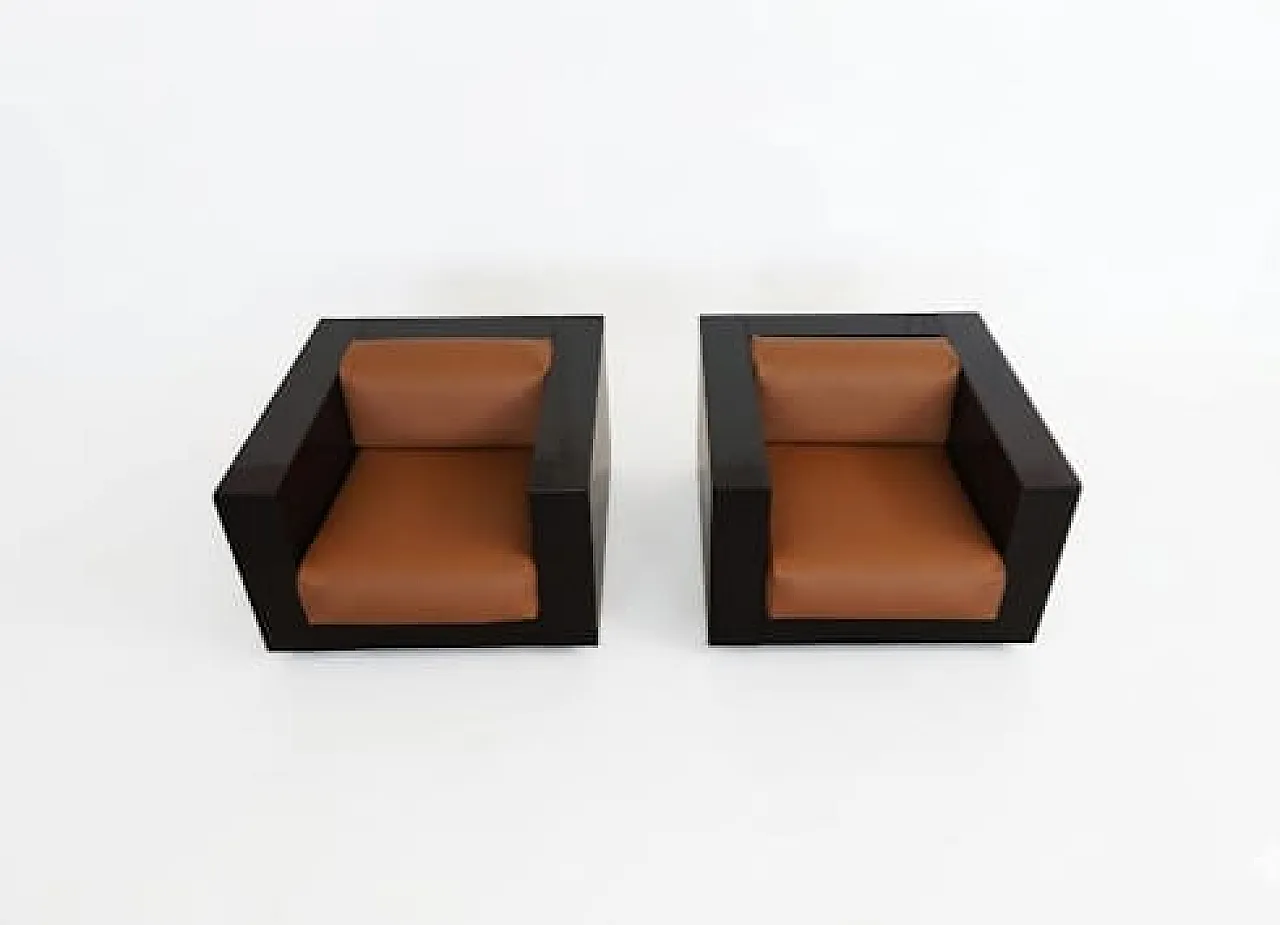 Coppia di poltrone Saratoga di Vignelli per Poltronova, anni '60 2