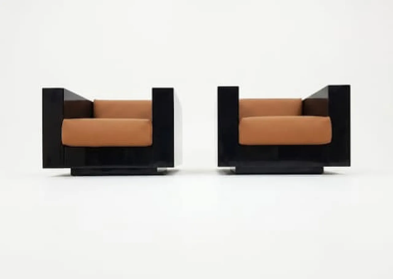 Coppia di poltrone Saratoga di Vignelli per Poltronova, anni '60 3