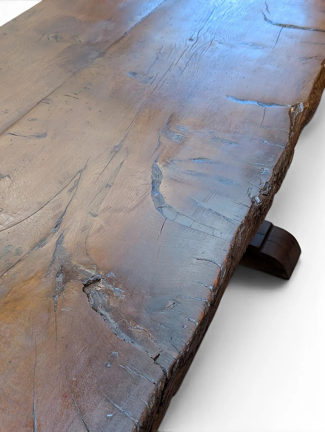 Rustic table in raw beech and chestnut wood, 1890-1920 5