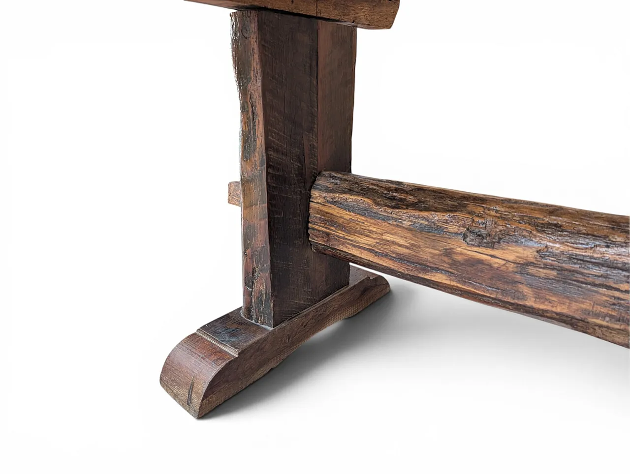 Rustic table in raw beech and chestnut wood, 1890-1920 9
