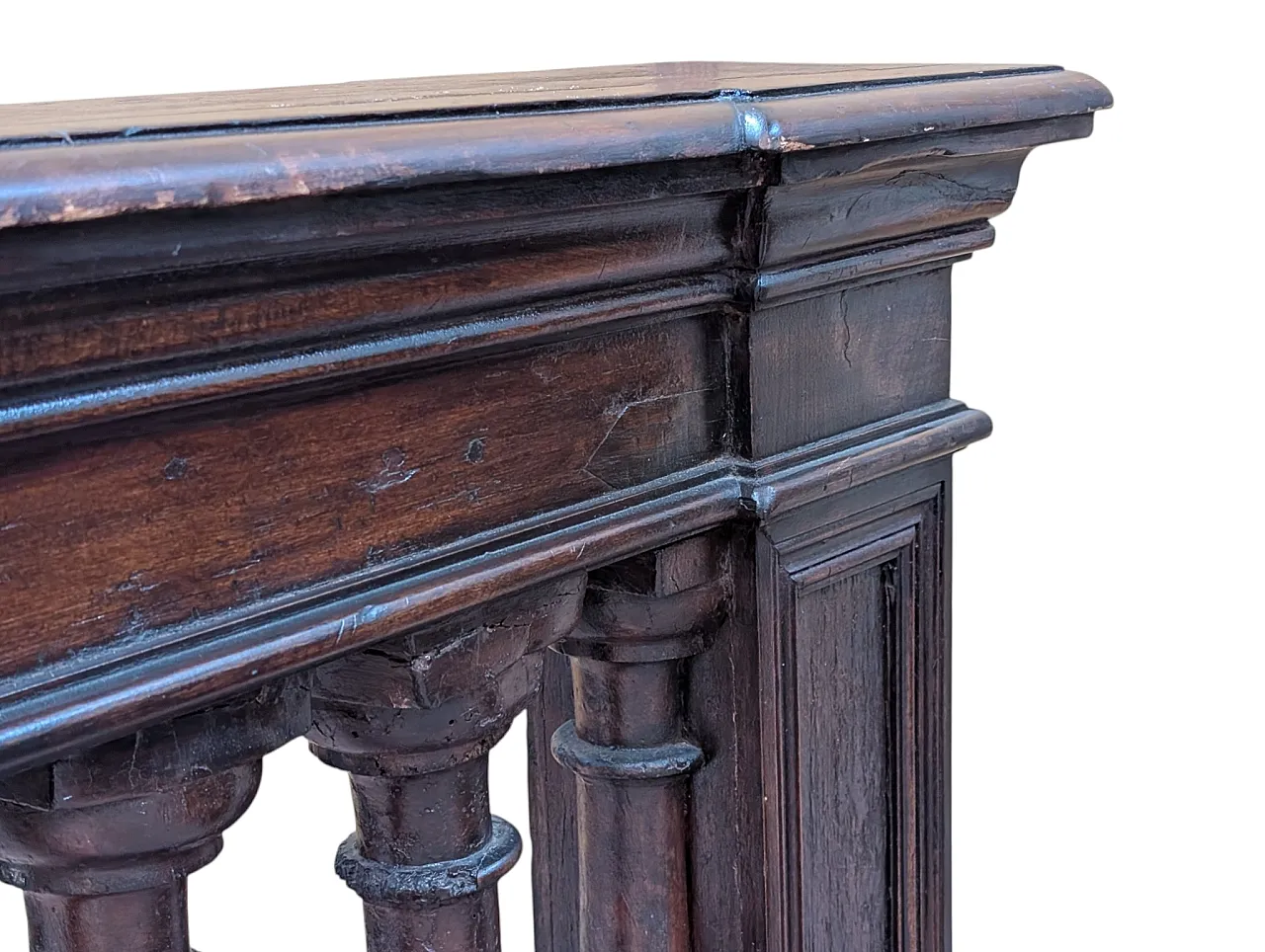 Coppia di balaustre in legno di noce, '700 8