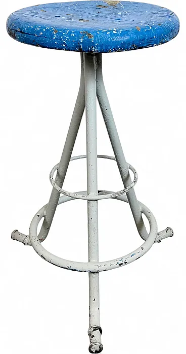 Grey Industrial Workshop Stool, 1960s