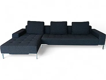 Alfa model corner sofa by Zanotta gray combed wool, 2000s