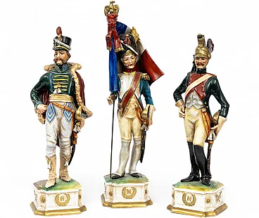 Sculture in porcellana di Capodimonte Soldati napoleonici, '900