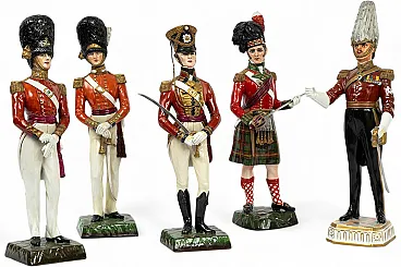 5 soldati in porcellana policroma di Capodimonte, anni '60