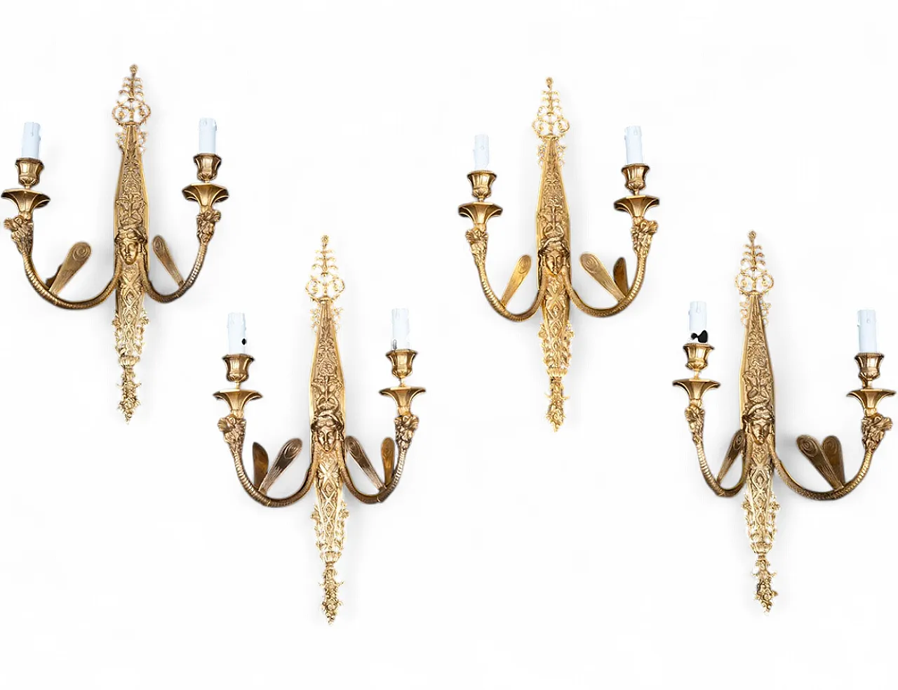 4 Appliques Napoleone III in bronzo dorato, Francia, '800 6