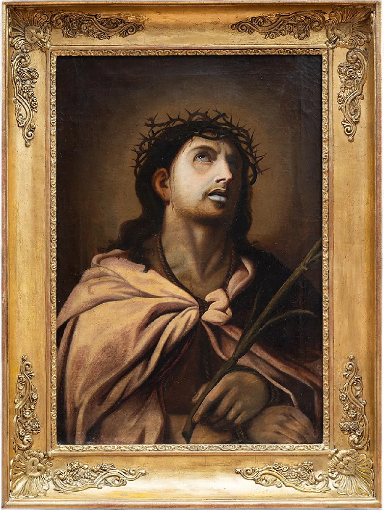 Oil painting on canvas with contemporary frame depicting Ecce Homo 5