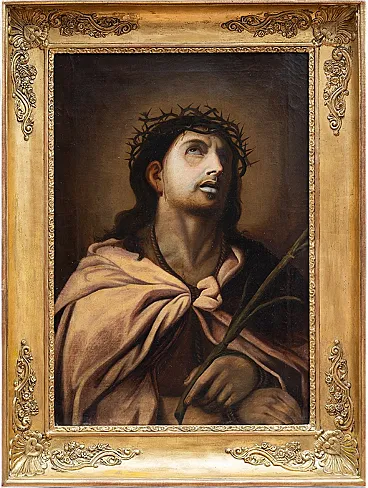 Oil painting on canvas with contemporary frame depicting Ecce Homo
