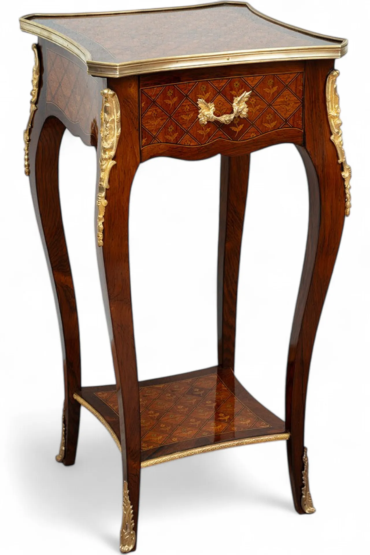 Antique Napoleon III coffee table in precious exotic woods. France 19th century 5