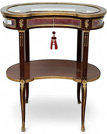 Showcase/Noticeboard Napoleon III in mahogany with inserts of bro elements