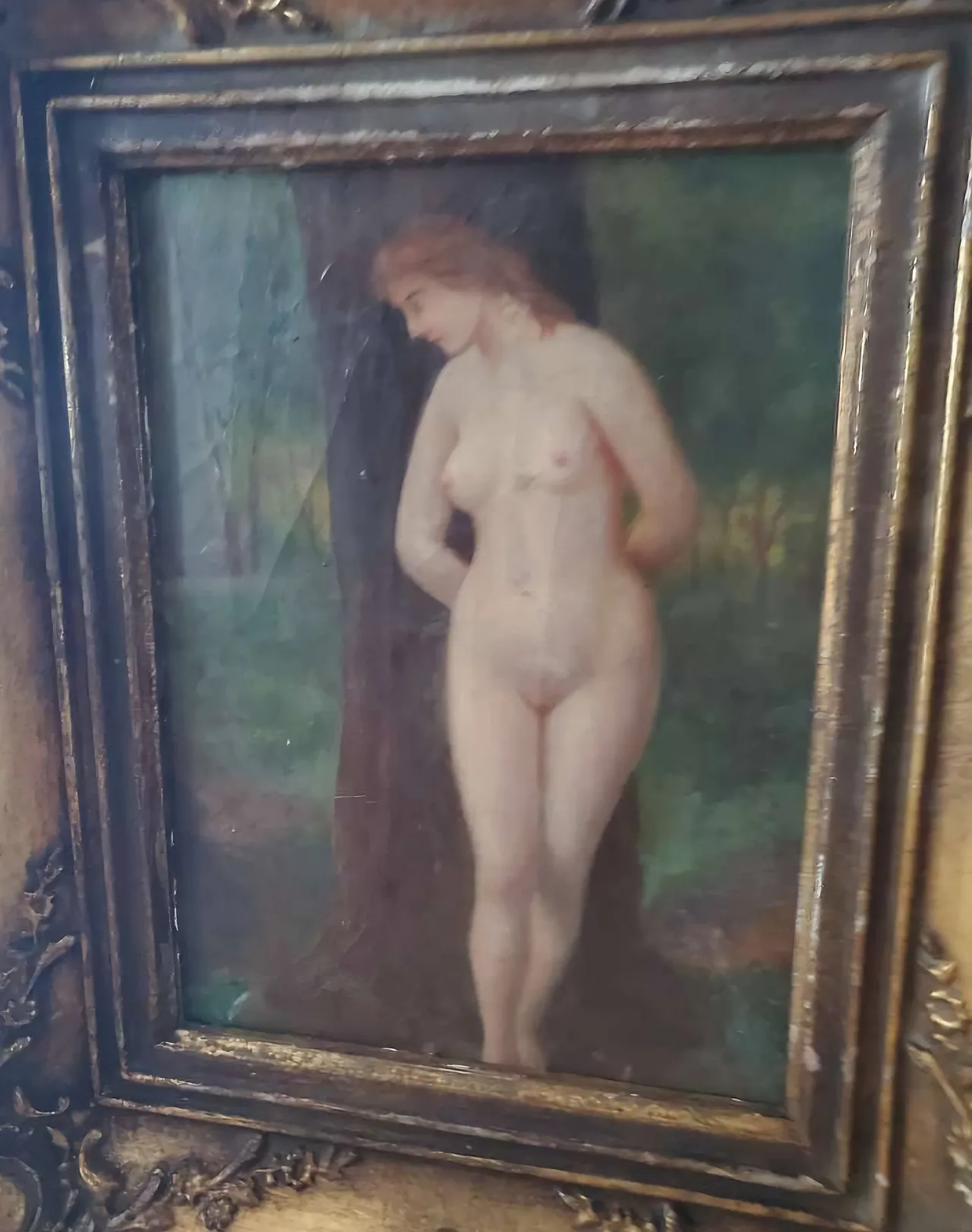 Nude in Forest - French School, Oil on Wood, 18th Century 8