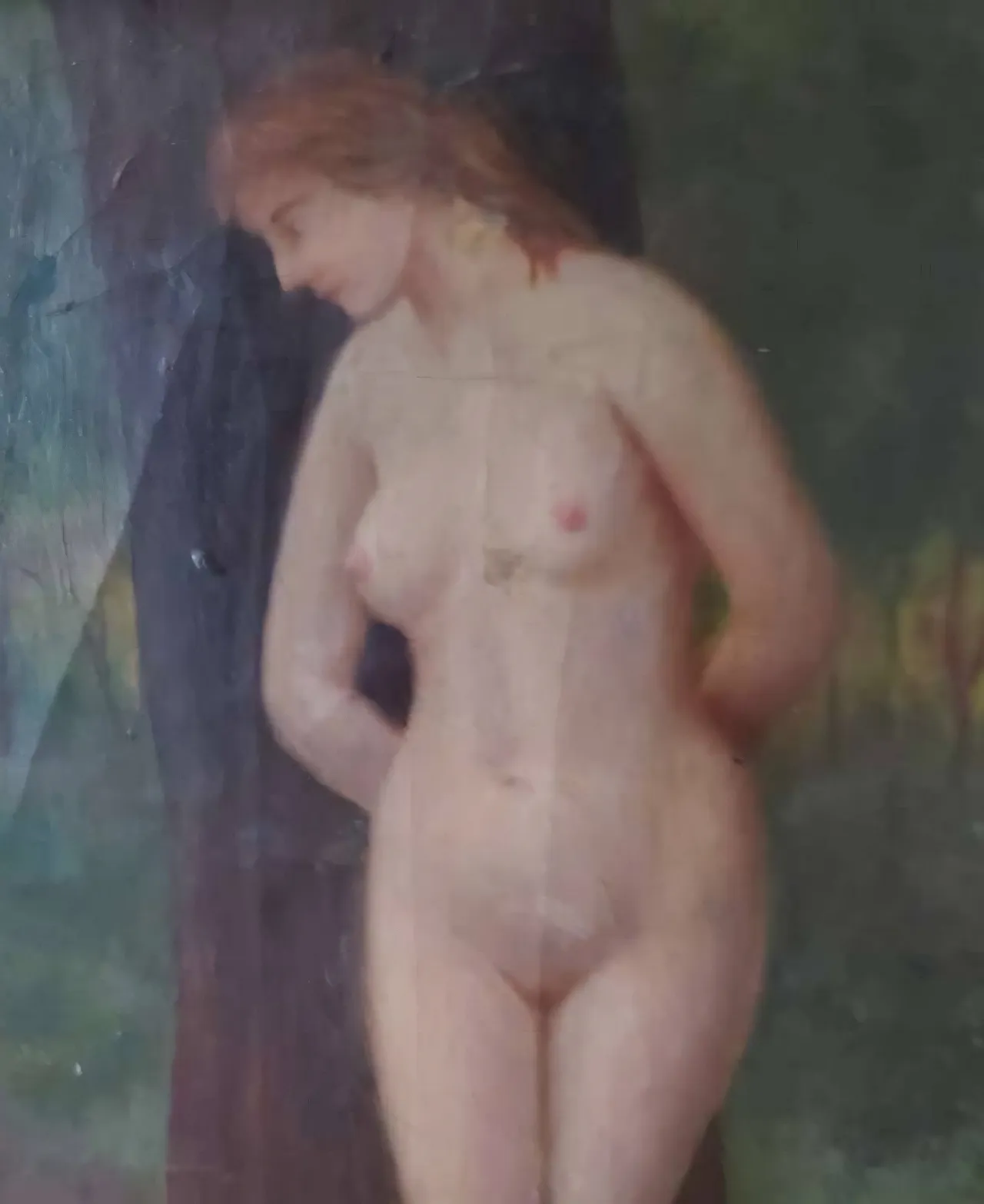 Nude in Forest - French School, Oil on Wood, 18th Century 9