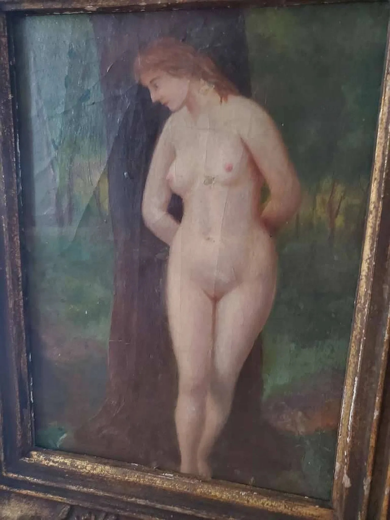 Nude in Forest - French School, Oil on Wood, 18th Century 10