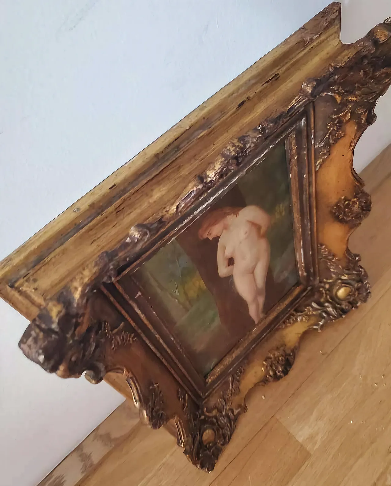 Nude in Forest - French School, Oil on Wood, 18th Century 12