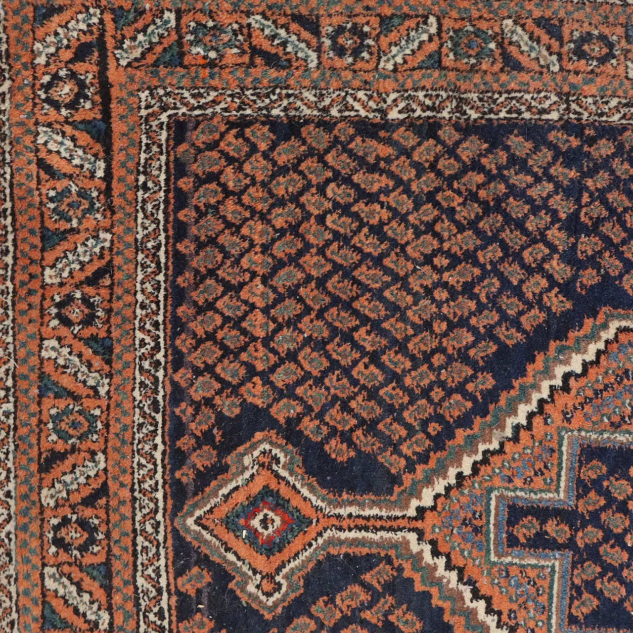 Afshar rug in cotton and wool, 20th century 6