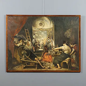 Painting The Spinners, oil on canvas, 17th century