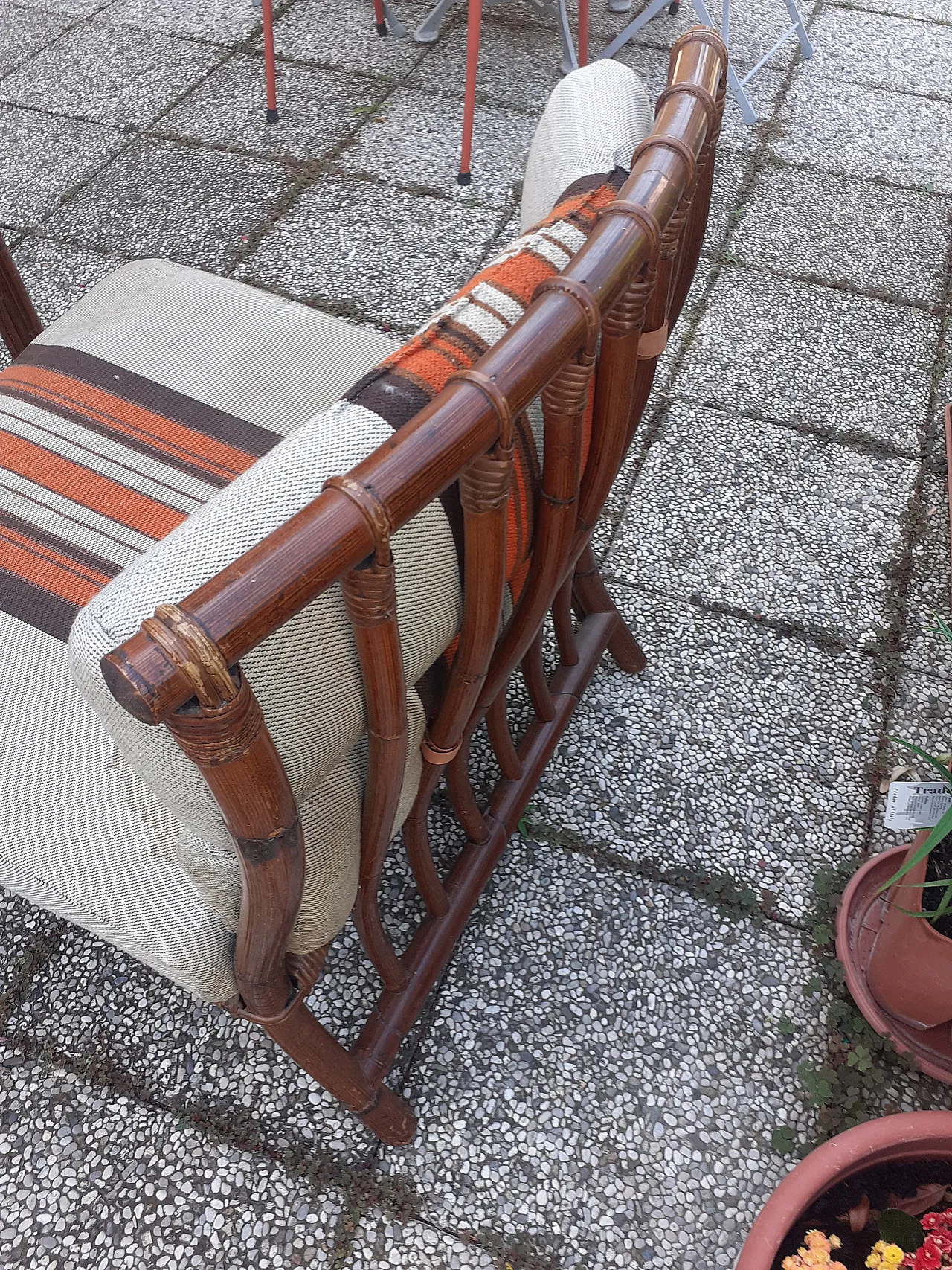 Bamboo table with armchairs, late 20th century 2