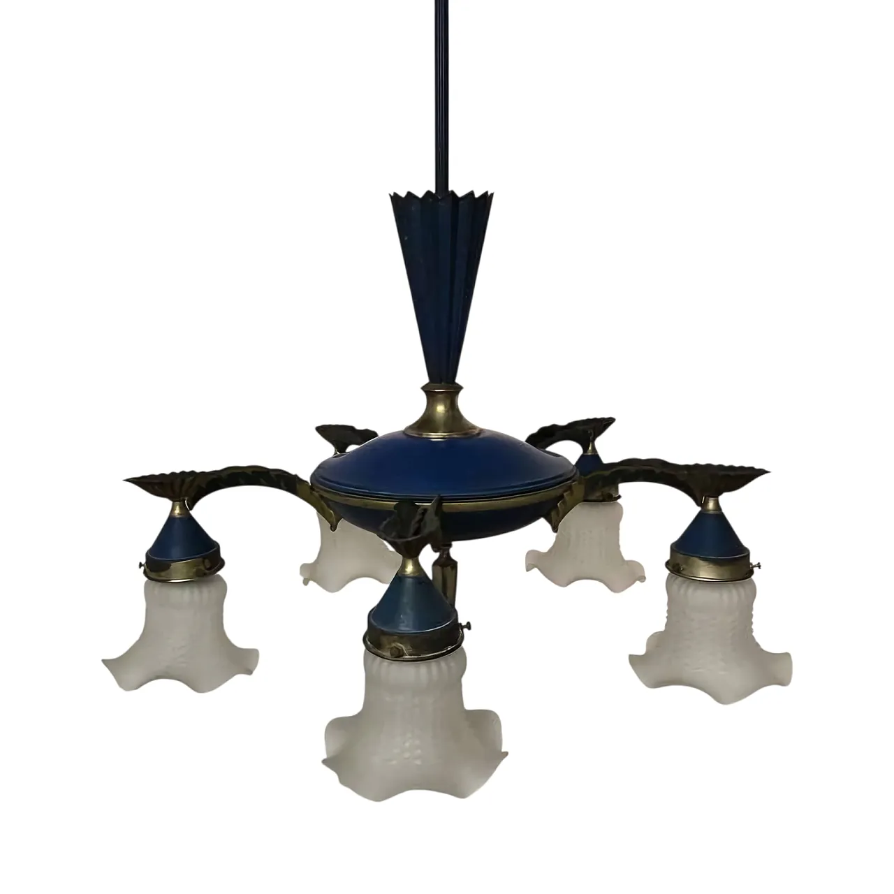 Blue Elegant Chandelier by Dagobert Peche, Early 20th Century 1