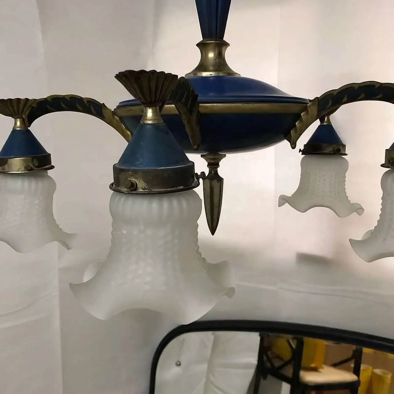 Blue Elegant Chandelier by Dagobert Peche, Early 20th Century 10