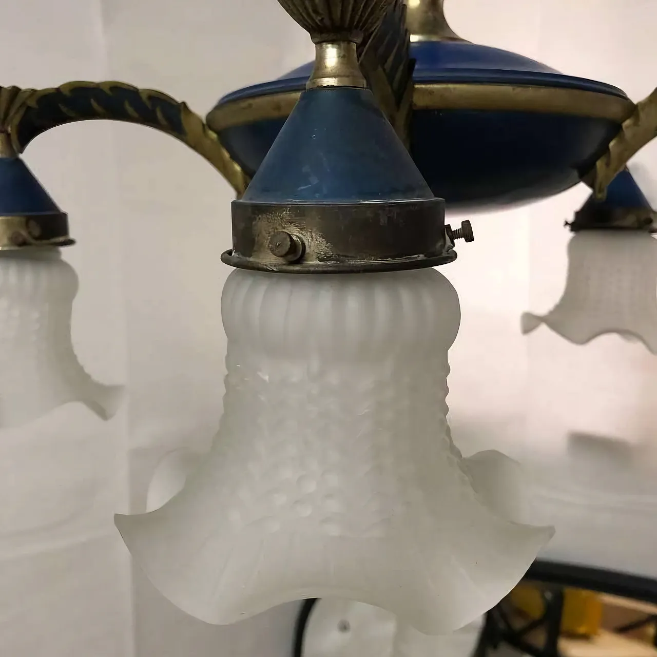 Blue Elegant Chandelier by Dagobert Peche, Early 20th Century 11