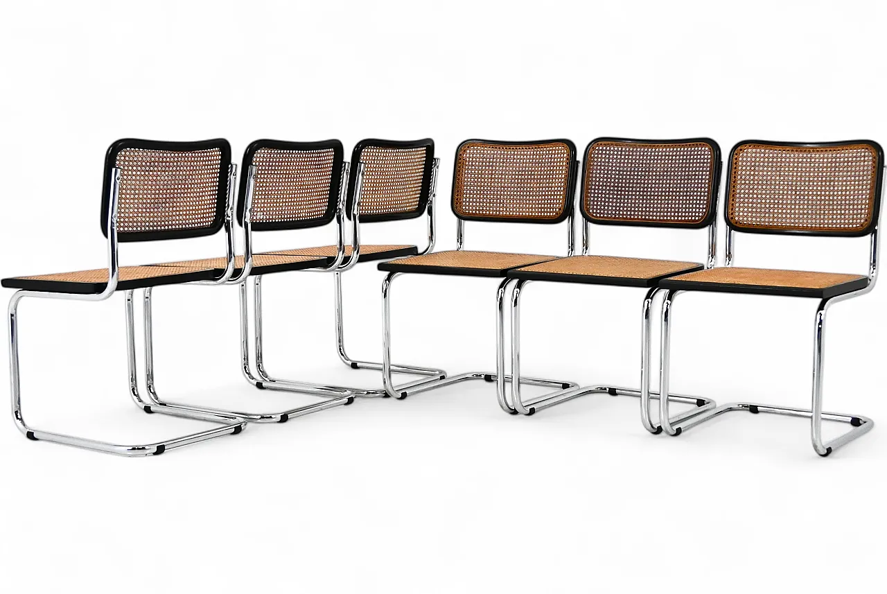 6 sedie da pranzo stile B32 di Marcel Breuer, 80s 11