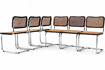 6 sedie da pranzo stile B32 di Marcel Breuer, 80s