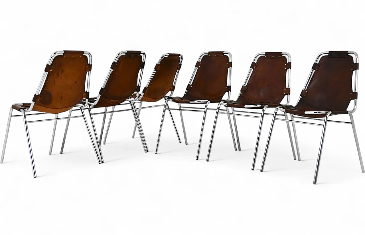 6 Les Arcs Chairs by Charlotte Perriand, 1960s 12