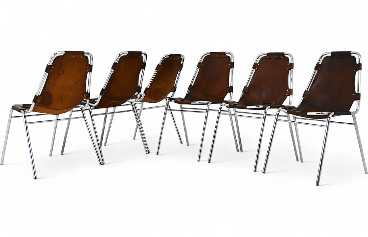 6 Les Arcs Chairs by Charlotte Perriand, 1960s 13
