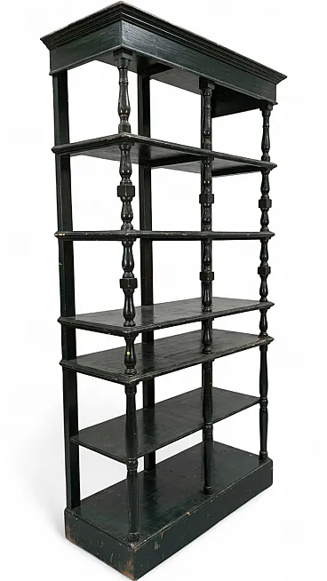 Etagère bookcase in ebonized wood,  19th century