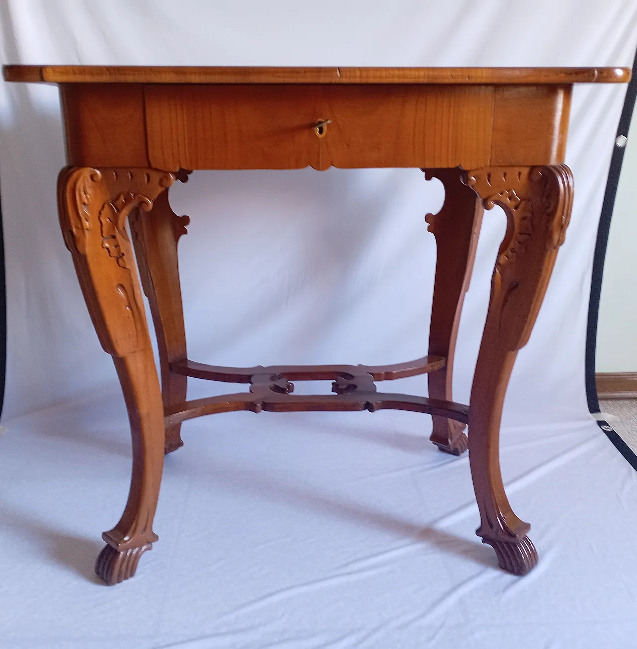 Biedermeier squared cherry console, early 19th century 1