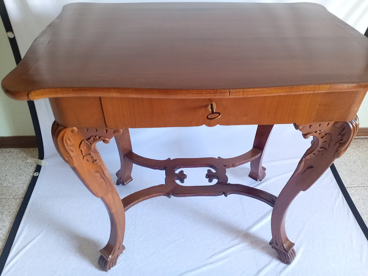 Biedermeier squared cherry console, early 19th century 2