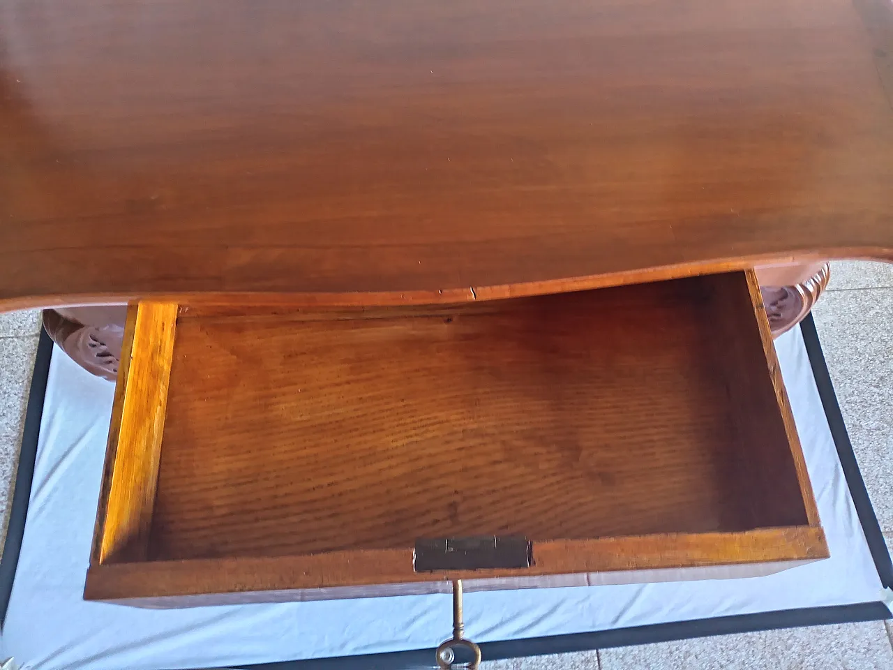 Biedermeier squared cherry console, early 19th century 4