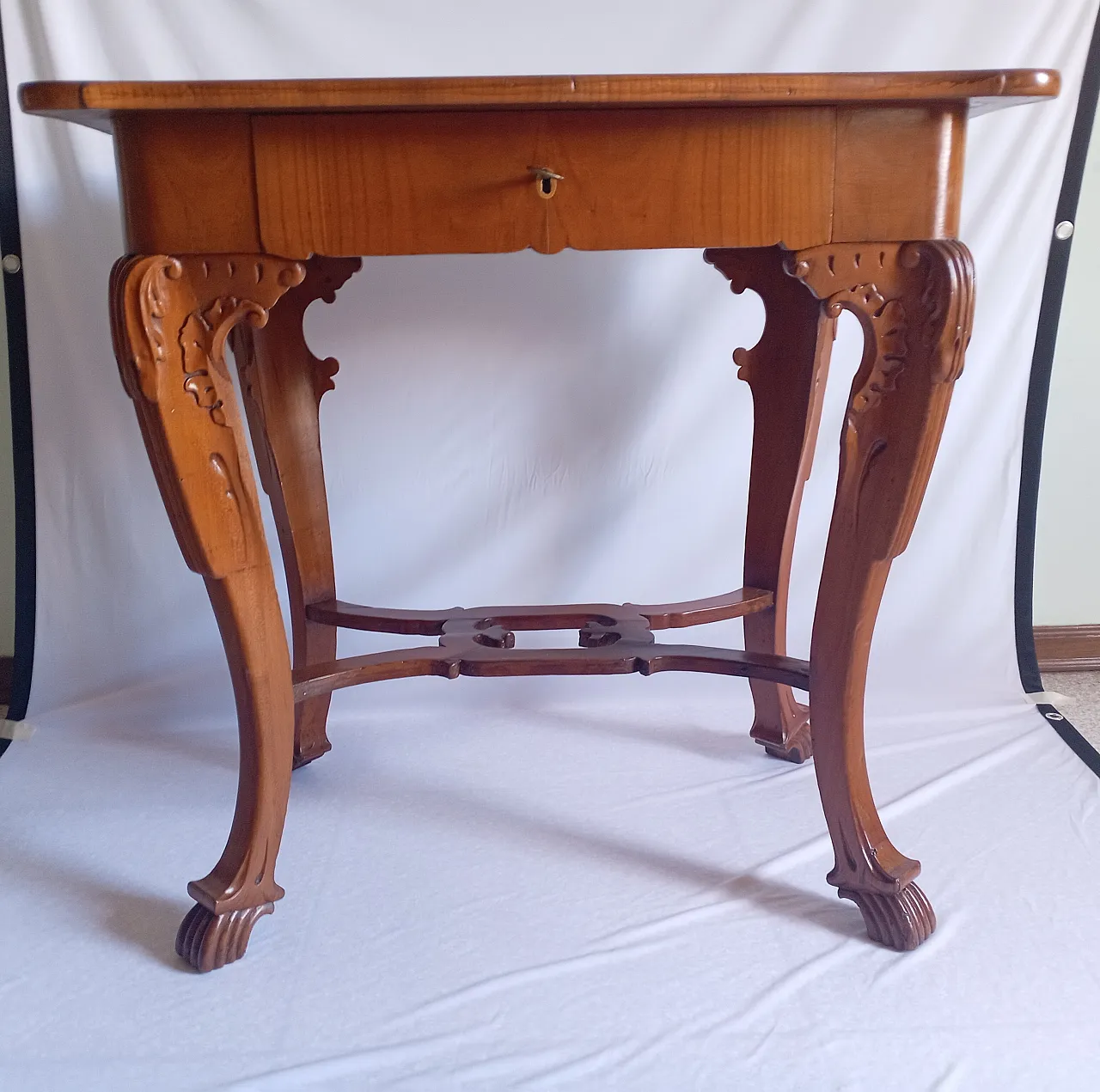 Biedermeier squared cherry console, early 19th century 6