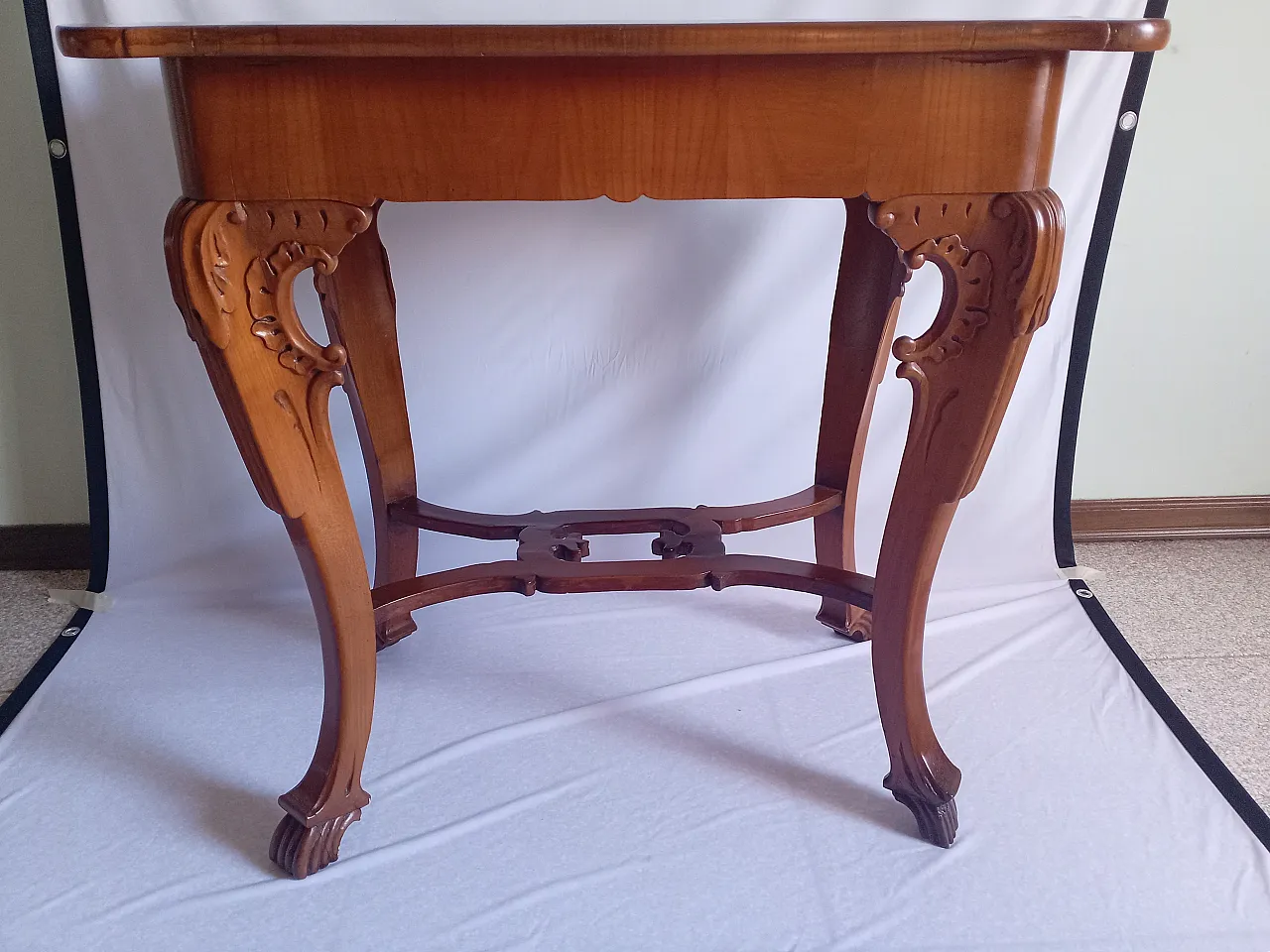 Biedermeier squared cherry console, early 19th century 13