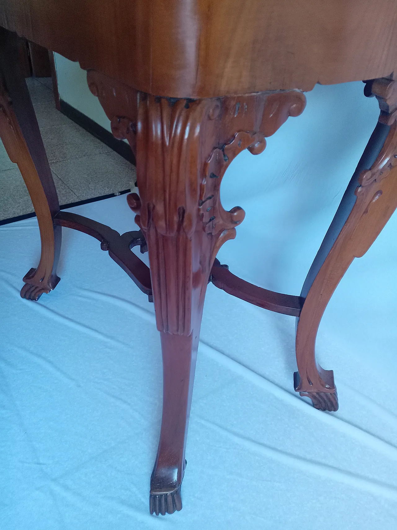 Biedermeier squared cherry console, early 19th century 16