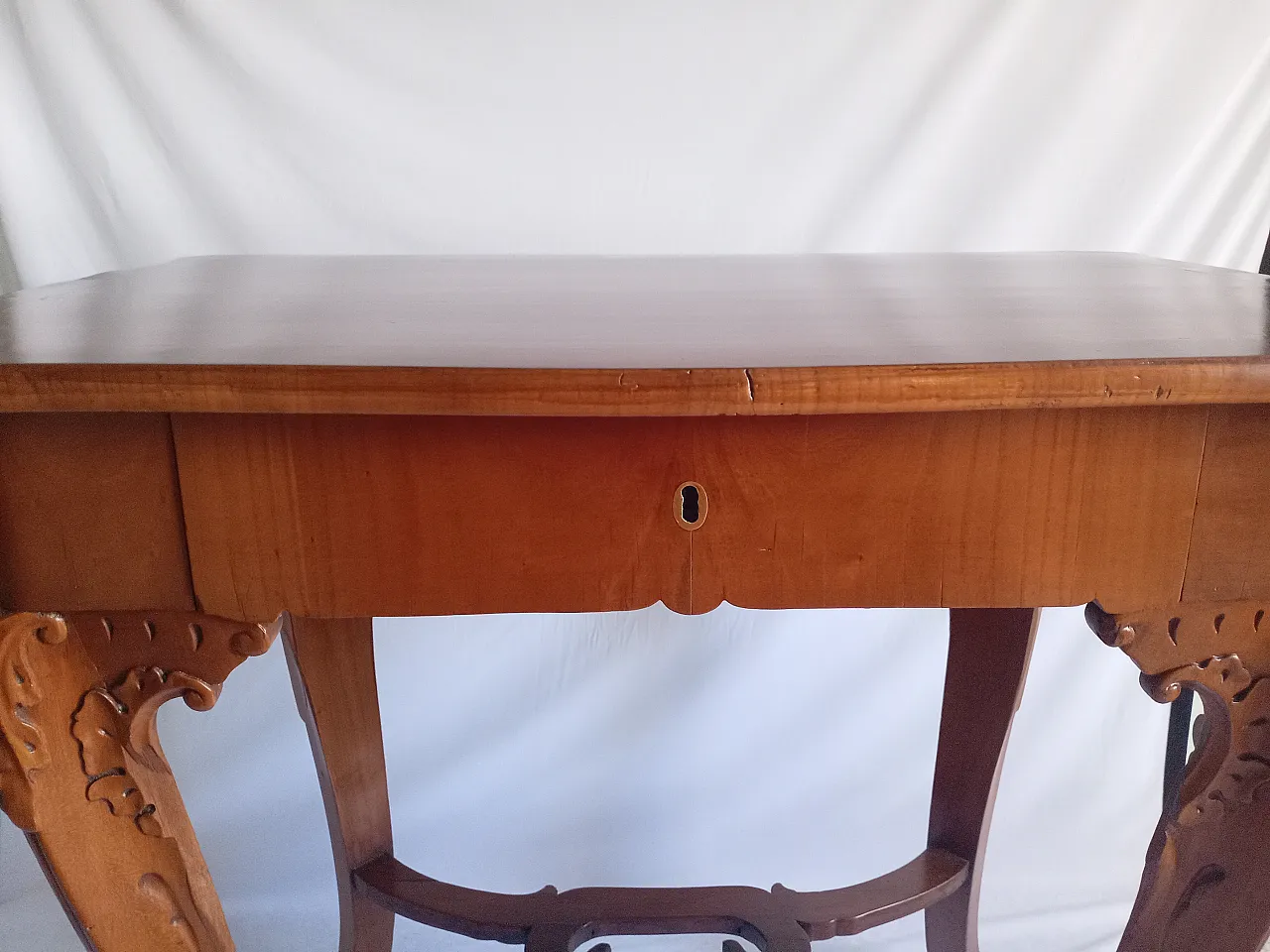 Biedermeier squared cherry console, early 19th century 22
