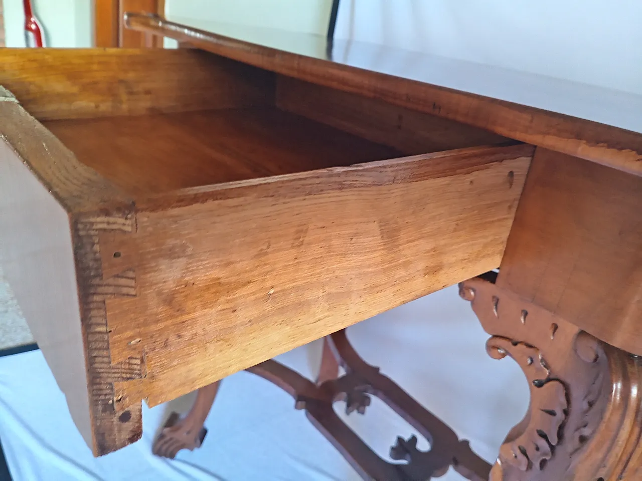 Biedermeier squared cherry console, early 19th century 25