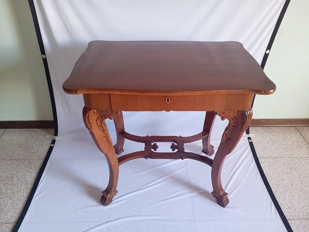 Biedermeier squared cherry console, early 19th century 26