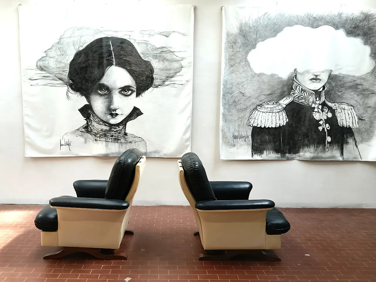 Pair of leather Relax armchairs by  by Mobili Pizzetti-Roma, 1960s 2
