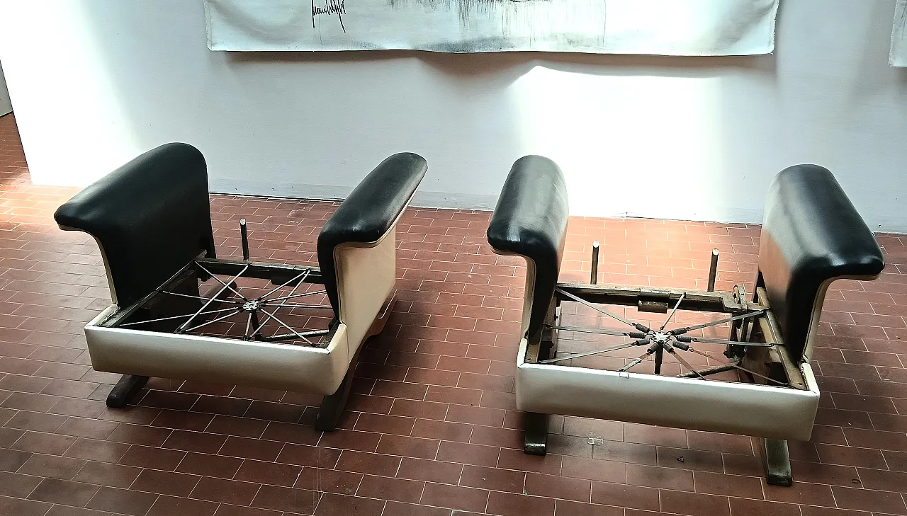 Pair of leather Relax armchairs by  by Mobili Pizzetti-Roma, 1960s 13