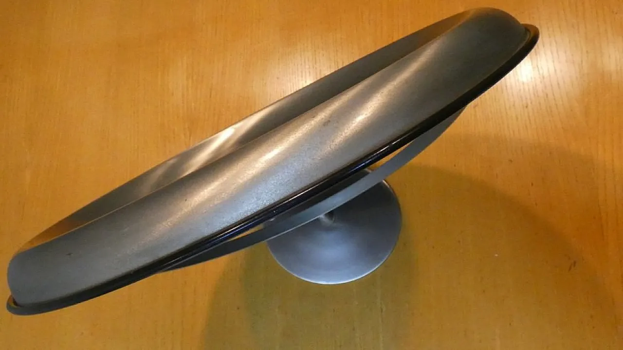 Specchio da tavolo in acciaio satinato di Gaetano Missaglia, anni '60 11