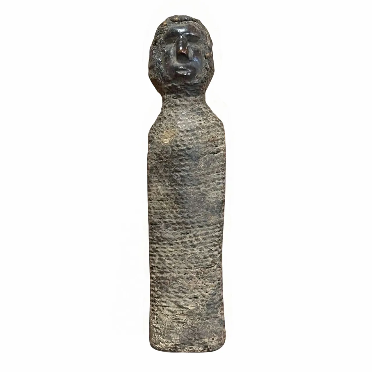 Statuetta egiziana in legno avvolta nella corda originale 1