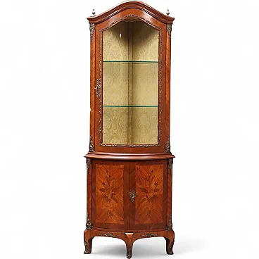 Demi-Lune Napoleon III corner cupboard in Bois de Rose, 19th century